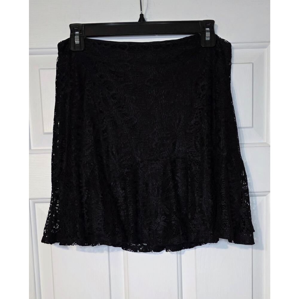 NWT Francesca's TRIXXI Clothing Co Women's Black Lined Lace Skirt Size L